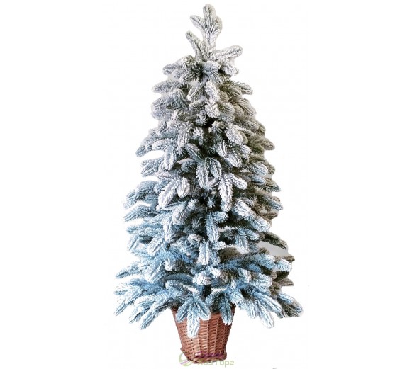 Ялина лита засніжена 1,1 м у горщику з лози